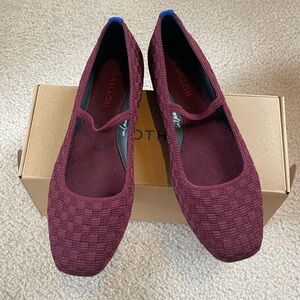 New, Rothy's Women's Burgundy Knit Mary Jane Flat